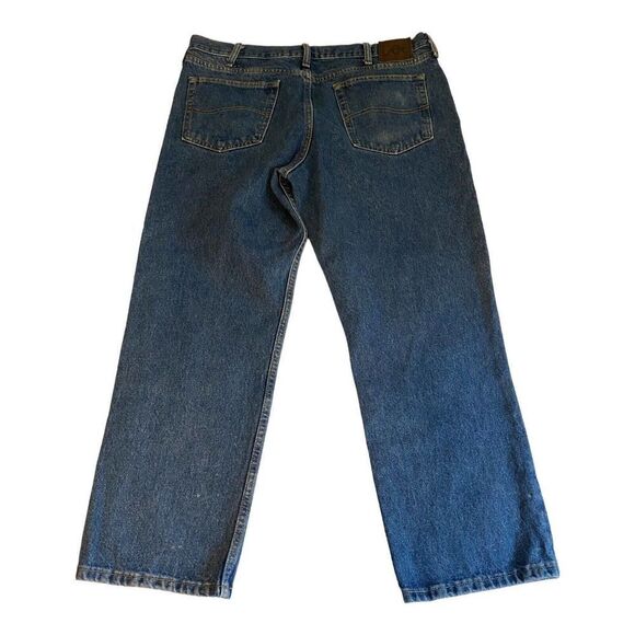 Vintage Lee 38X29 Regular Fit Blue Jeans Classic Quality Heavy Denim Med Wash - Picture 6 of 14